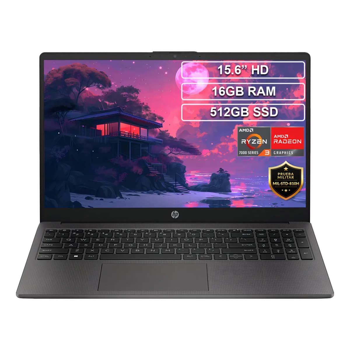 Portátil Hp 255 G10 Ryzen 3 7320u 16gb 512gb Hd 15.6 Negro